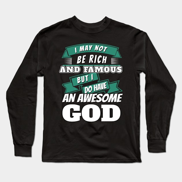 Awesome God Christian Gift Long Sleeve T-Shirt by Merchweaver